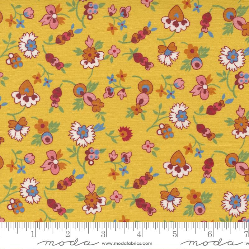 Moda Fabrics Picture Perfect by American Jane Hearts & Flowers 21803 14 Yellow