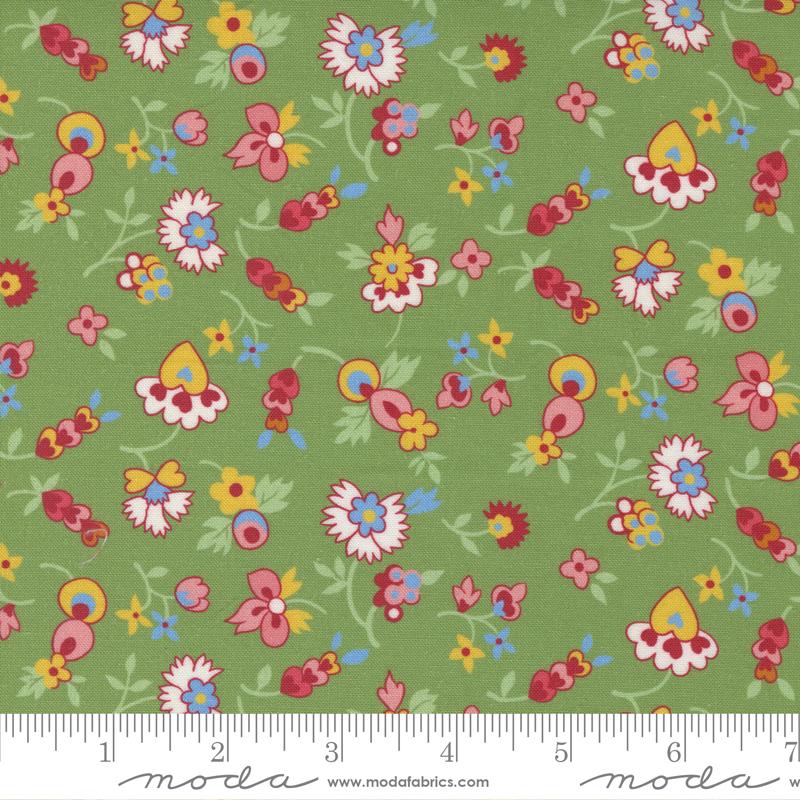 Moda Fabrics Picture Perfect by American Jane Hearts & Flowers 21803 15 Green