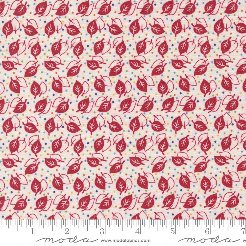 Moda Fabrics Picture Perfect by American Jane Leaf 21806 11 Ivory Red