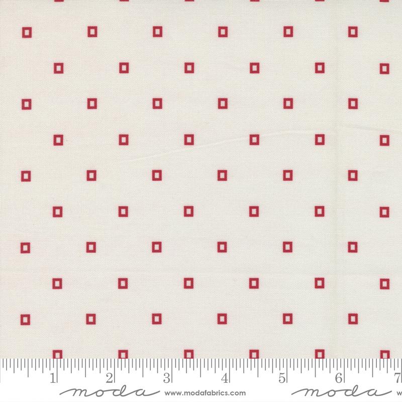 Moda Fabrics Picture Perfect by American Jane Square Dot 21805 21 Ivory Red