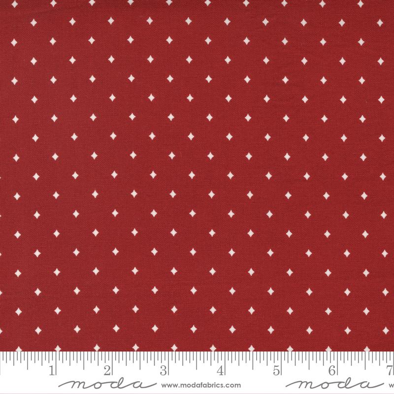 Moda Fabrics Red and White Gatherings by Primitive Gatherings Little Diamond 49198 14 Crimson