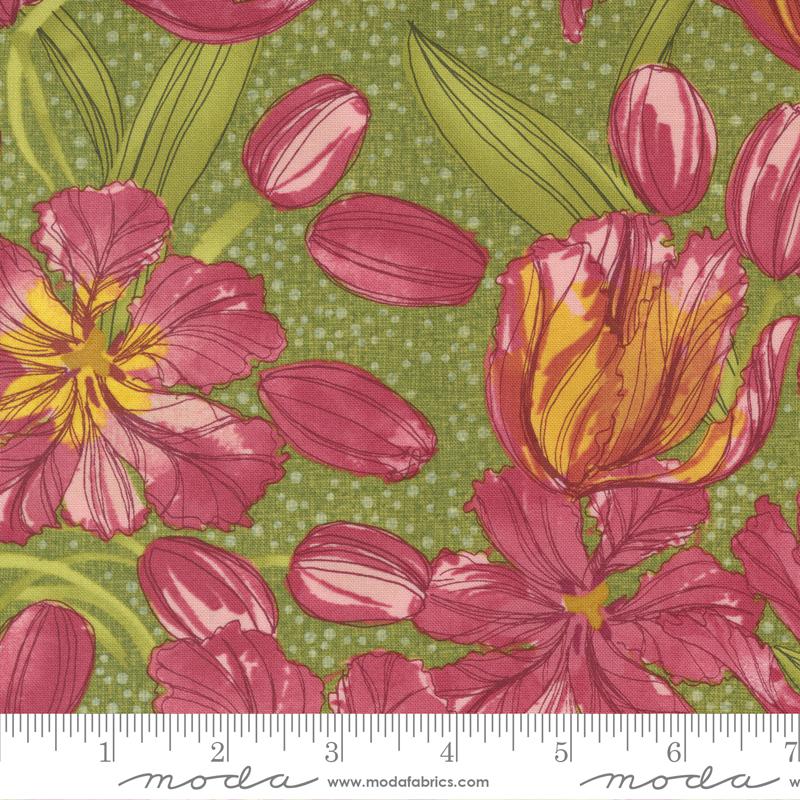 Moda Fabrics Tulip Tango by Robin Pickins Tulips 48710 16 Sprig