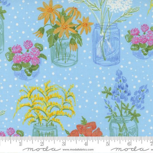 Moda Fabrics Wild Blossoms by Robin Pickens Canning Jars 48734 23 Mist