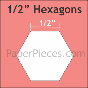 Paper Pieces 1/2" Hexagon 750 Papers HEX050L