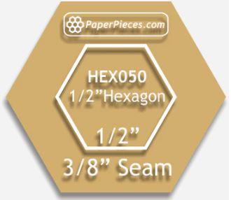 Paper Pieces 1/2" Hexagon Template HEX050-038