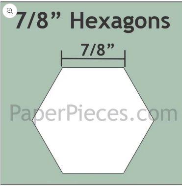 Paper Pieces 7/8" Hexagon Papers 100 Count HEX078S