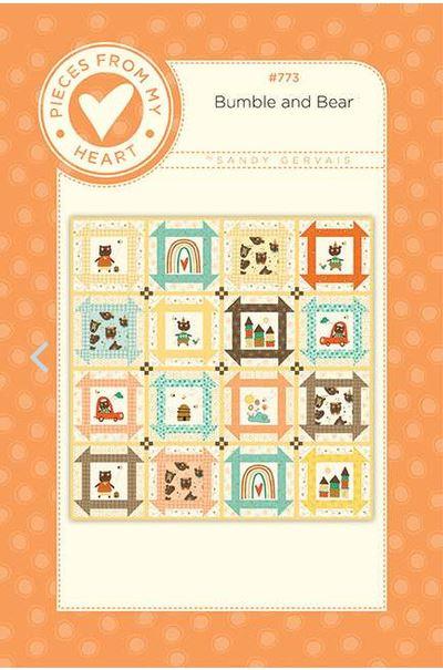 Pieces of My Heart Bumble & Bear Quilt Pattern by Sandy Gervais