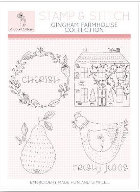 Poppie Cotton Stamp and Stitch: Gingham Farmhouse Collection
