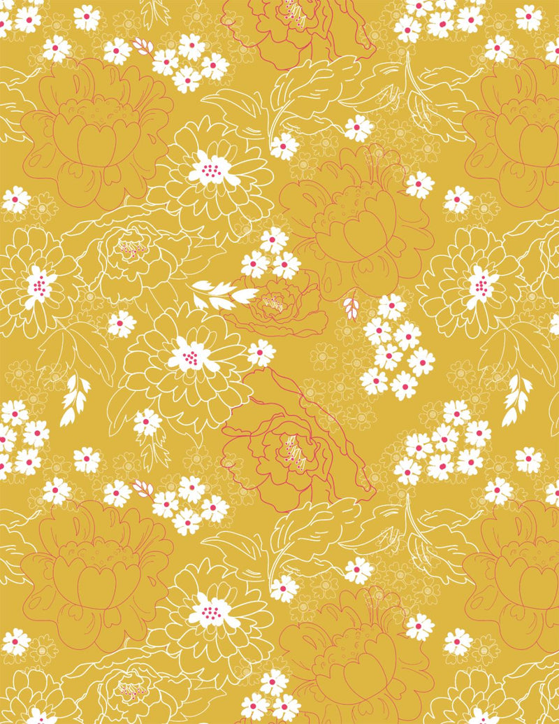 Poppie Cottons Bloom True by Terri Conrad Serendipity BT22115 Yellow