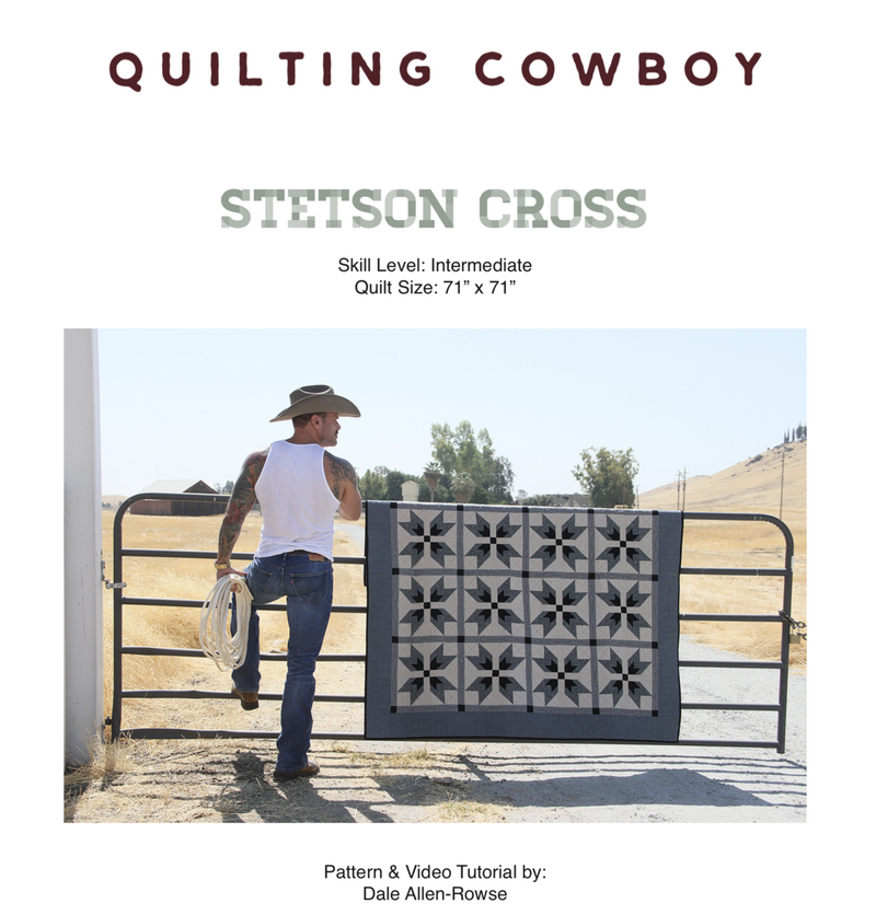 Quilting Cowboy Stetson Cross Pattern by Dale Allen-Rowse