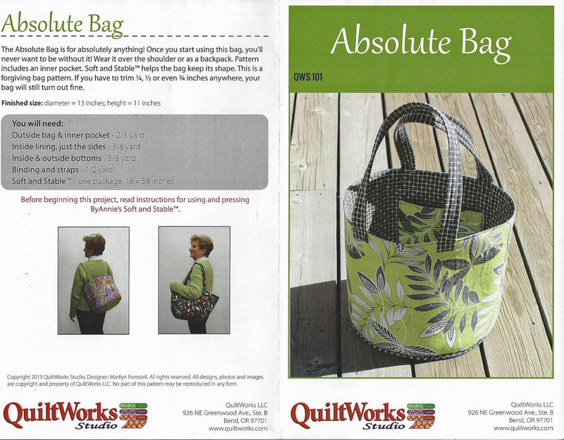 Quiltworks Studio Marilyn Forestell Absolute Bag QWS101