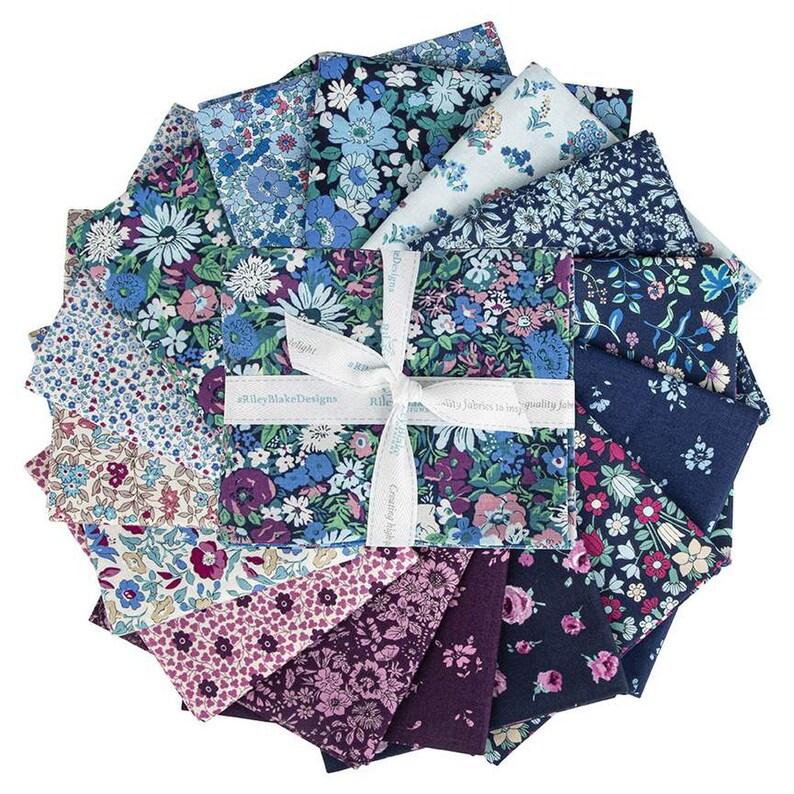 Riley Blake Designs Flower Show Midnight Garden FQ Bundle by Liberty Fabrics FQ-04775956-15