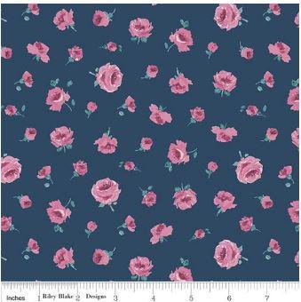 Riley Blake Designs Flower Show Midnight Garden by Liberty Fabrics Mary Rose 04775961B