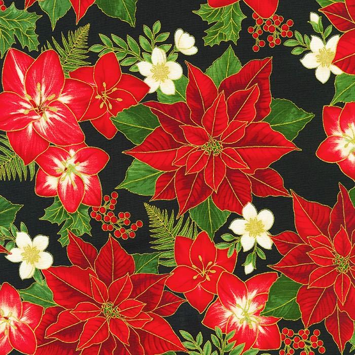 Robert Kaufman Fabrics Holiday Flourish 15 SRKM 20781 2 Black