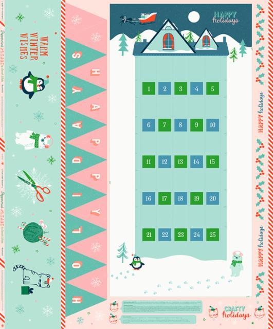 Ruby Star Society Peppermint Please Advent Calendar Panel Pack by Sarah Watts RS2040 11P