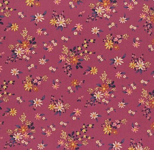 Tilda Fabrics Daisyfield by Tone Finnanger Blender TIL 110057 Plum