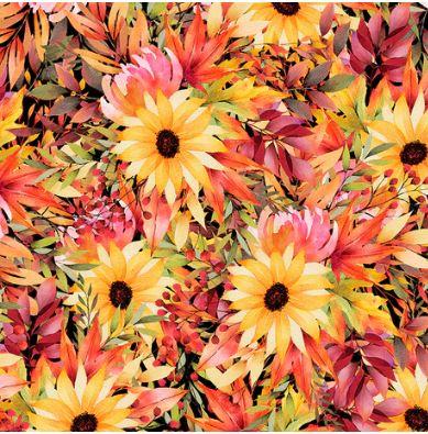 Wilmington Prints Autumn Light by Lola Molina Packed Flowers 3022 32103 539 Multi
