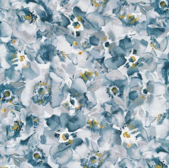 Wilmington Prints Blue Breeze by Danhui Nai Packed Floral 1077 89248 145 White