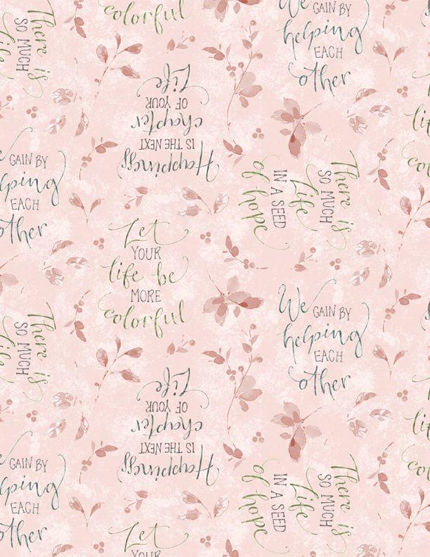 Wilmington Prints Mint Crush by Lisa Audit Word Toss 3041 17767 373 Pink