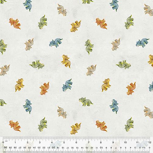 Windham Fabrics Age of the Dinosaurs Digital Print by Katherine Quinn Tiny Triceratops 53557D 2 Linen