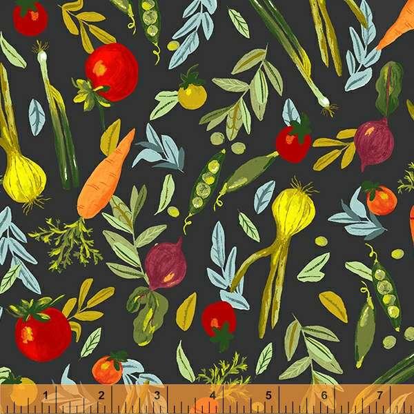 Windham Fabrics Farm Fresh by Kelly Angelovic Veggies 53215 5 Charcoal