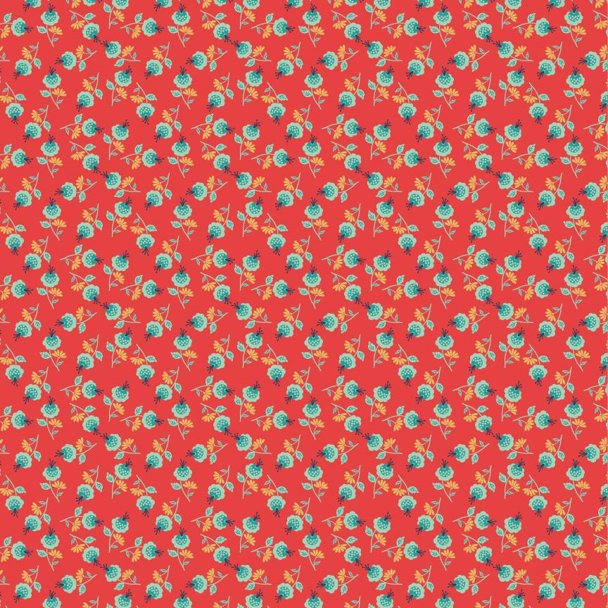 Poppie Cotton Betsy's Sewing Kit Darling Daisy BK22110 Red