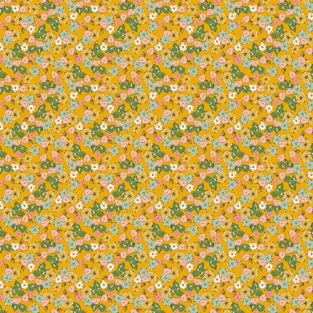 Poppie Cottons Bloom True by Terri Conrad Flora BT22106 Yellow