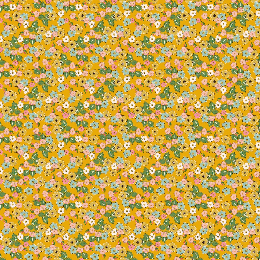 Poppie Cottons Bloom True by Terri Conrad Flora BT22106 Yellow