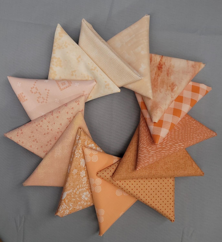 Quilt Basket Bakers Dozen- 13 Peachy Keen Fat Quarters