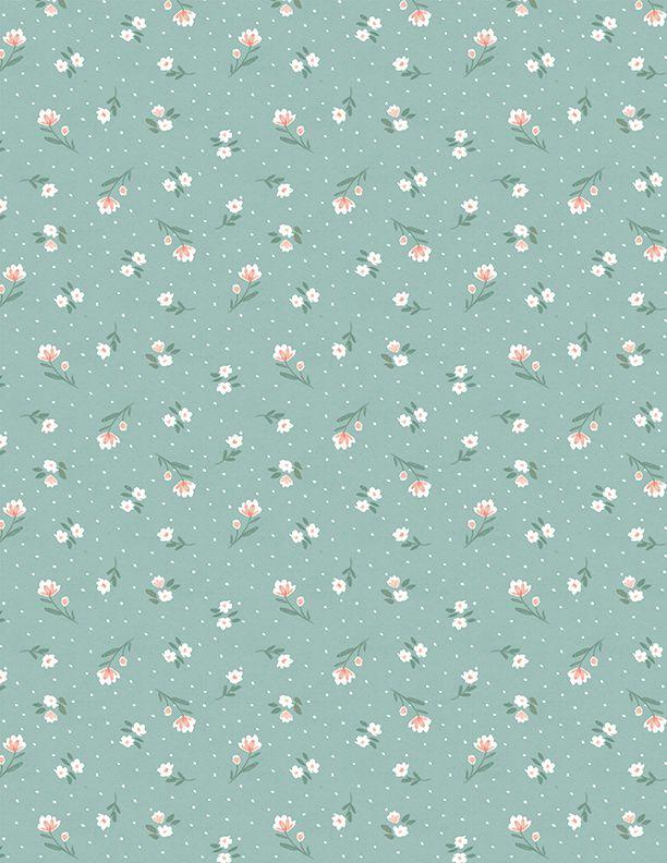 Wilmington Prints Fresh & Sweet by Janelle Penner Small Floral 3024 88651 717 Teal