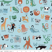 Riley Blake Designs Alphabet Zoo C14090 Aqua