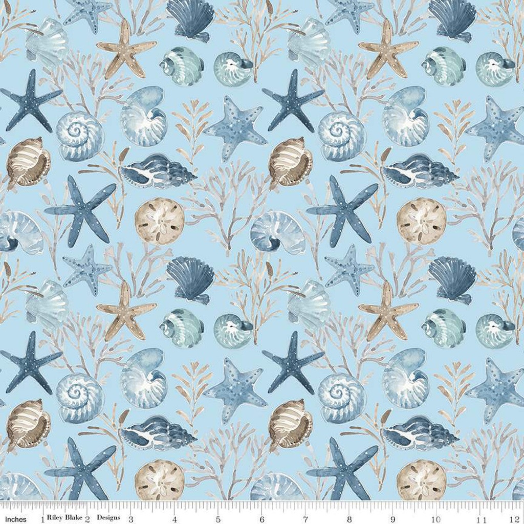 Riley Blake Designs Blue Escape Coastal C14511 Sky