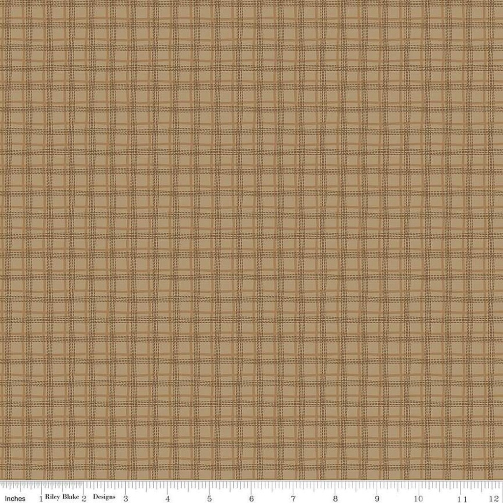 Riley Blake Designs Bumble & Bear by Sandy Gervais Plaid C12676 Brown