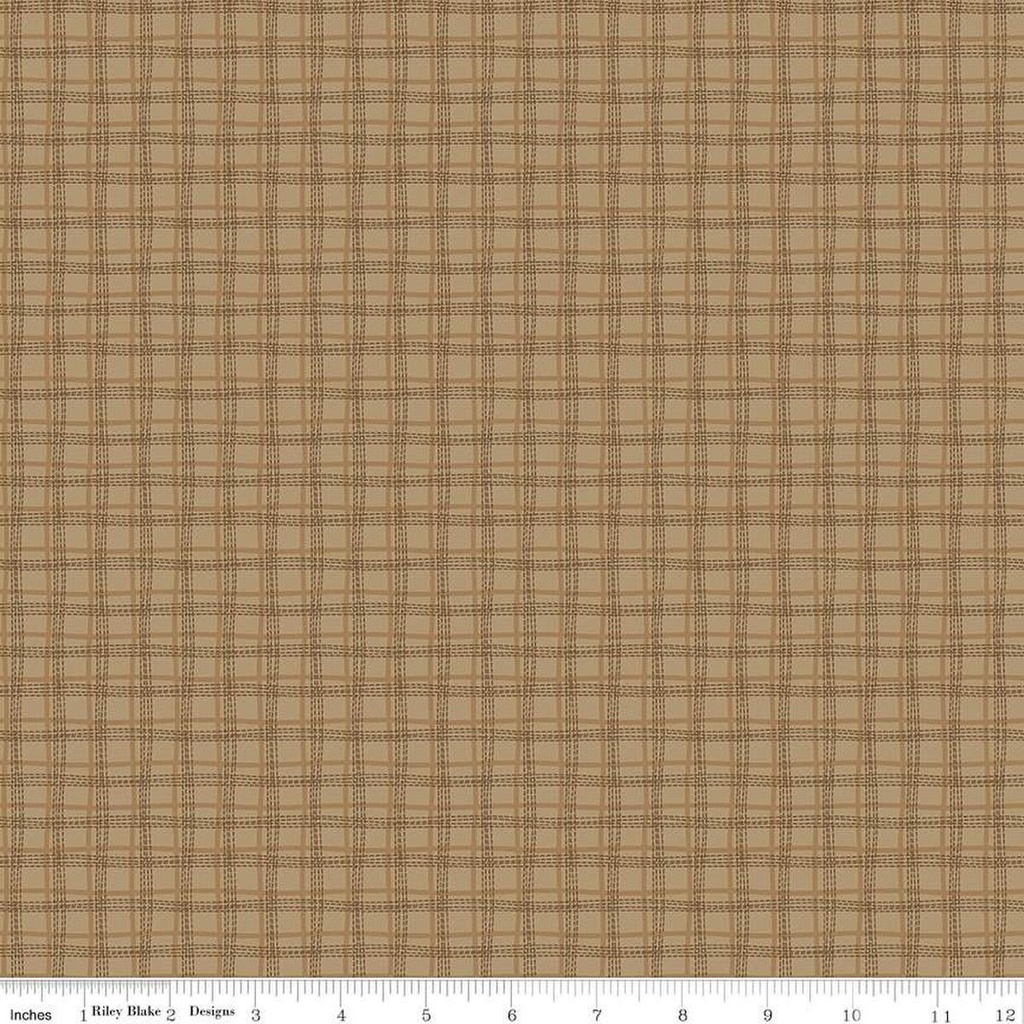 Riley Blake Designs Bumble & Bear by Sandy Gervais Plaid C12676 Brown