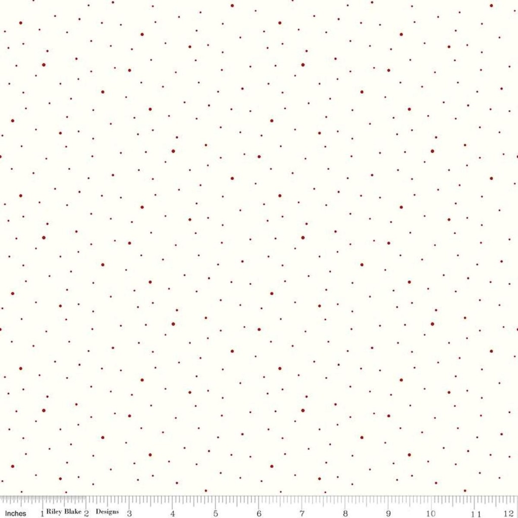 Riley Blake Designs Dapple Dot C645 White/Barnred