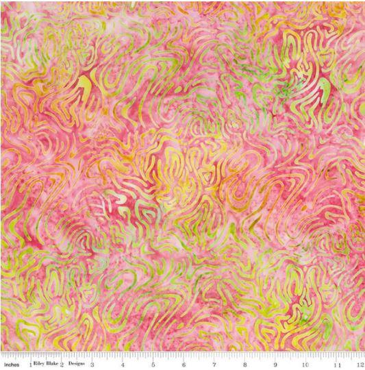 Riley Blake Designs Expressions Batiks Tjaps BTPT1115 Pink Multi