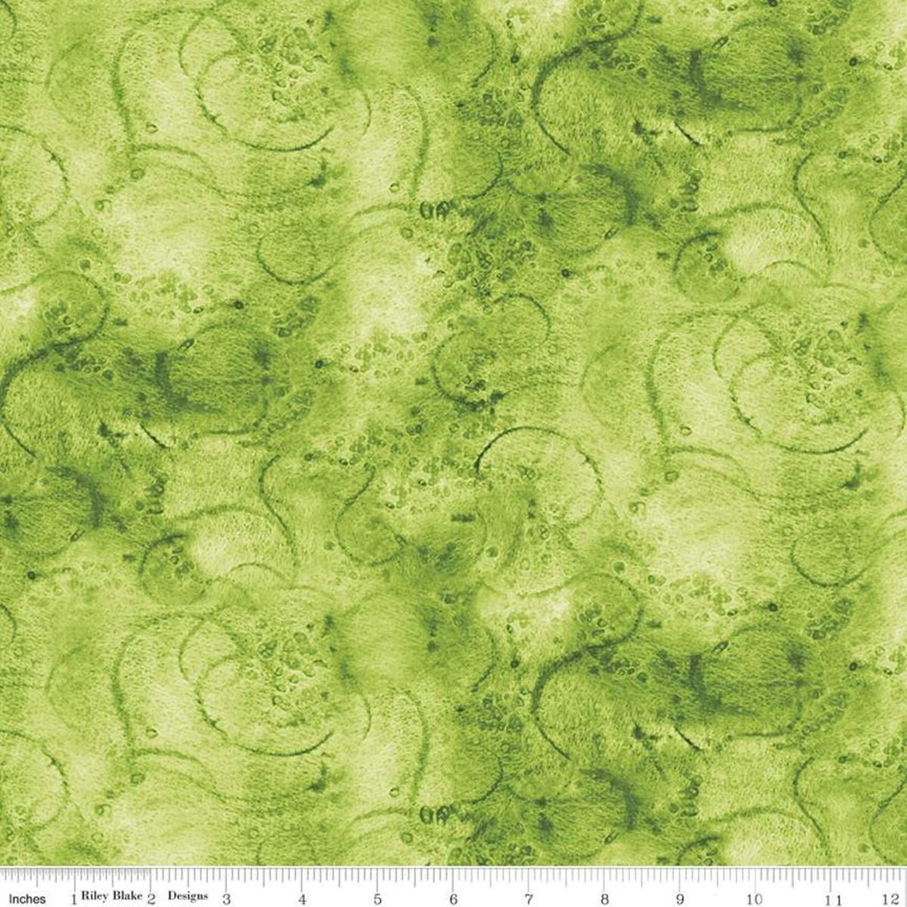 Riley Blake Designs Painter's Watercolor Swirl by J. Wecker Frisch C680-Lime