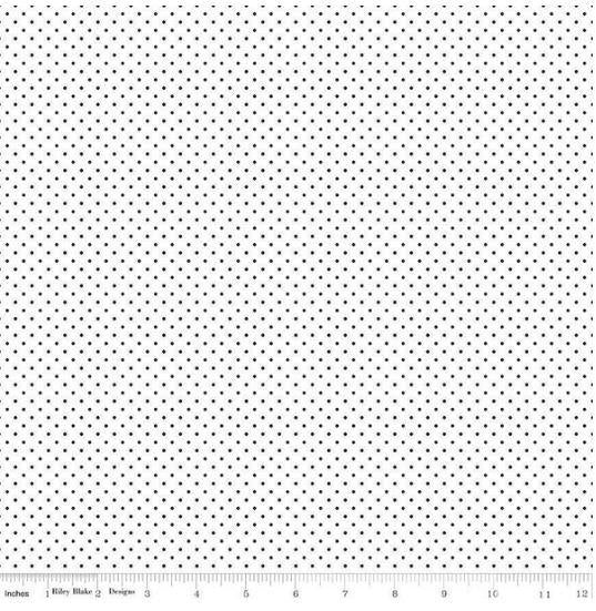 Riley Blake Designs Swiss Dot Black on White C660 110 Black