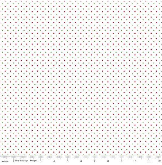 Riley Blake Designs Swiss Dot Christmas on White C660 110 Christmas