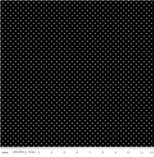 Riley Blake Designs Swiss Dot White on Black C670 110 Black