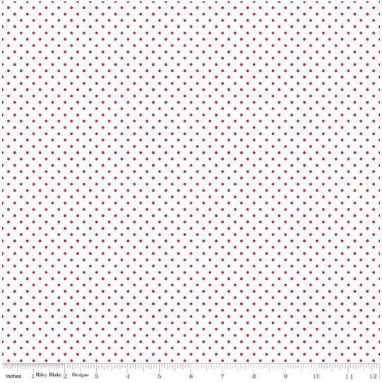 Riley Blake Designs Swiss Dot White Red C660 80 Red