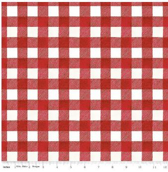 Riley Blake Designs White as Snow by J. Wecker Frisch Buffalo Plaid C13562 Red