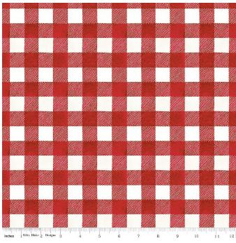 Riley Blake Designs White as Snow by J. Wecker Frisch Buffalo Plaid C13562 Red