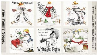 Riley Blake Designs White as Snow by J. Wecker Frisch Snowy Soap Patch Digital Panel PD13551