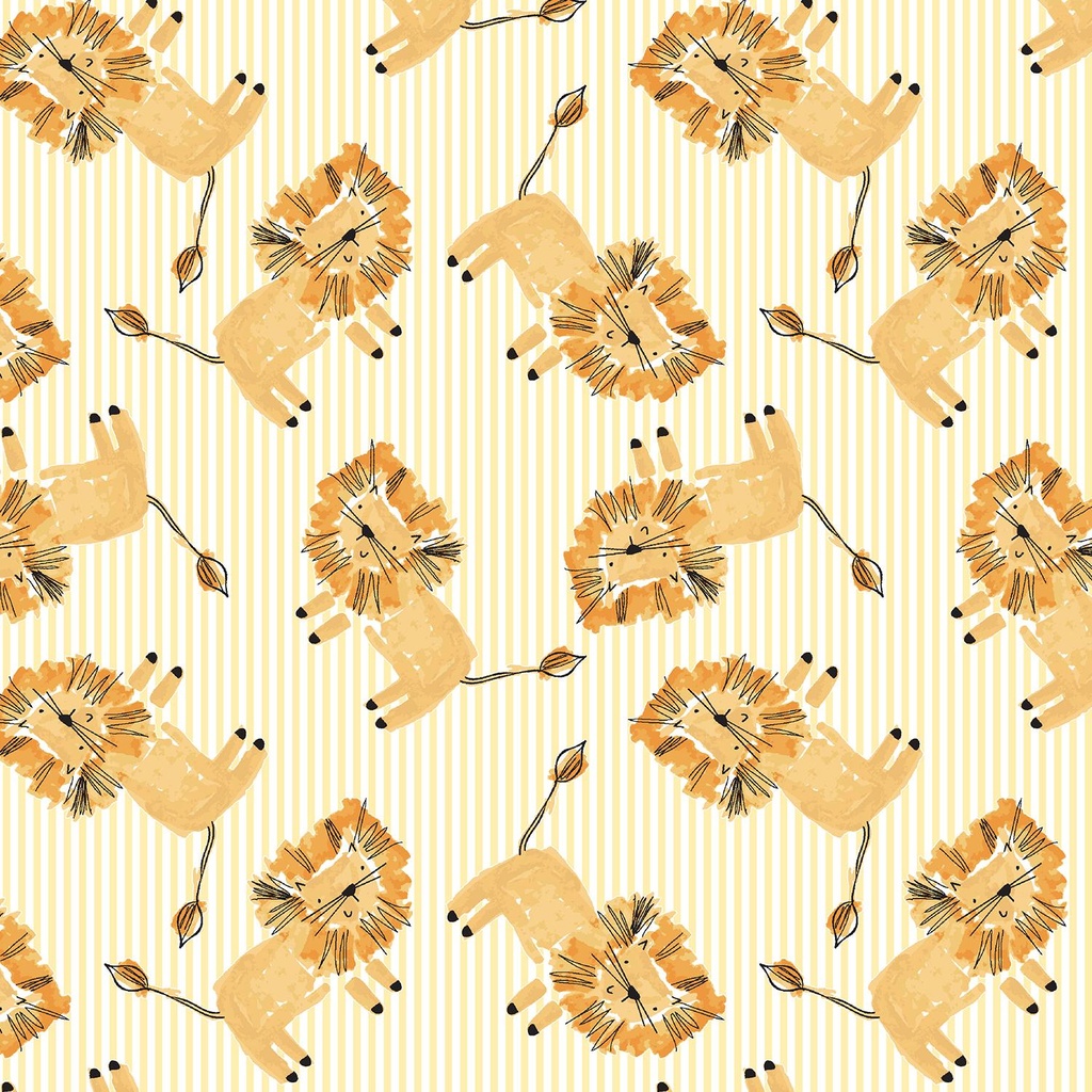 RJR Fabrics Wild Ones Lion Pounce RJ4102-YE2 Yellow