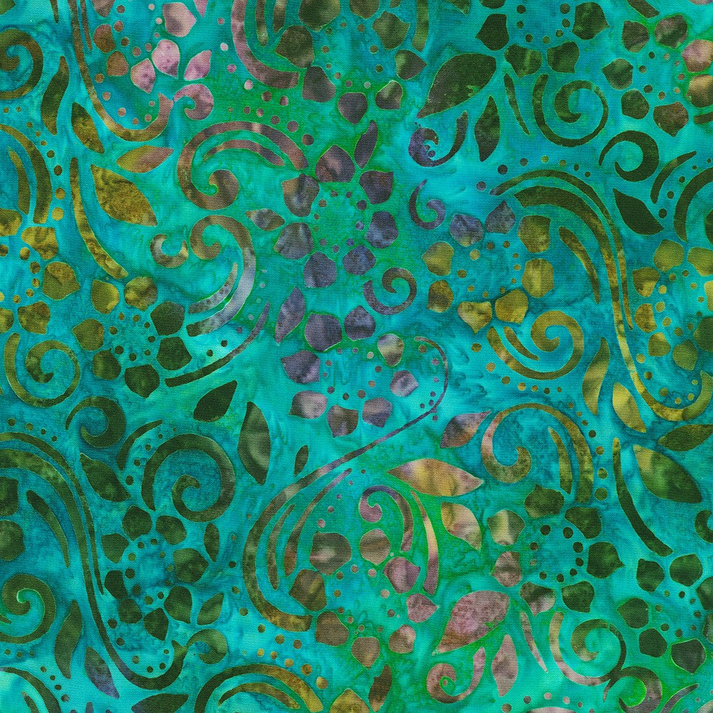 Robert Kaufman Fabrics Artisan Batiks: Sun Forest by Lunn Studios 22000 425 Aquamarine