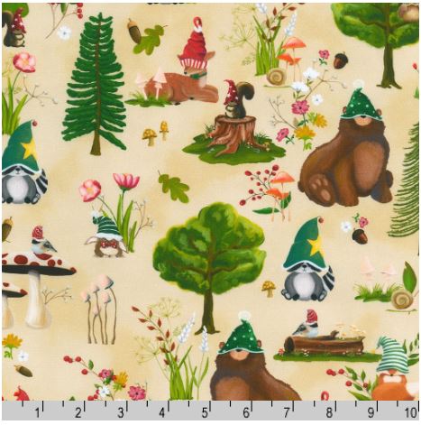 Robert Kaufman Fabrics Gnomeland Critters SKRD 21925 14 Natural