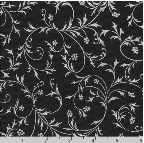 Robert Kaufman Fabrics Holiday Flourish-Snow Flower SRKM 21600 181 Onyx