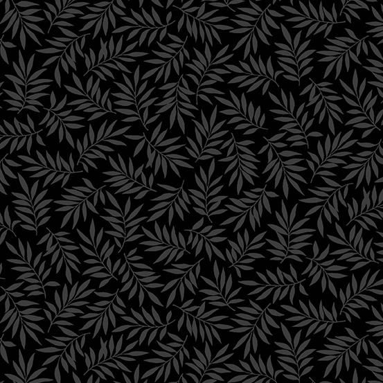 Andover Fabrics Century Black on Black Allover Ferns CS-9695-K
