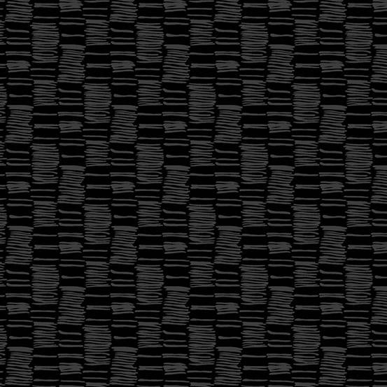 Andover Fabrics Century Black on Black Hatched Stripe CS-9680-K